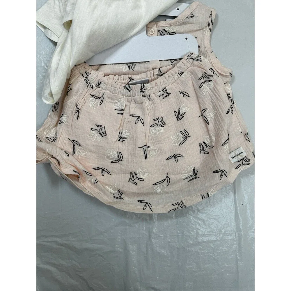 Calvin Klein Girls 3 Pc Pink Dress Shirt Set Size 5